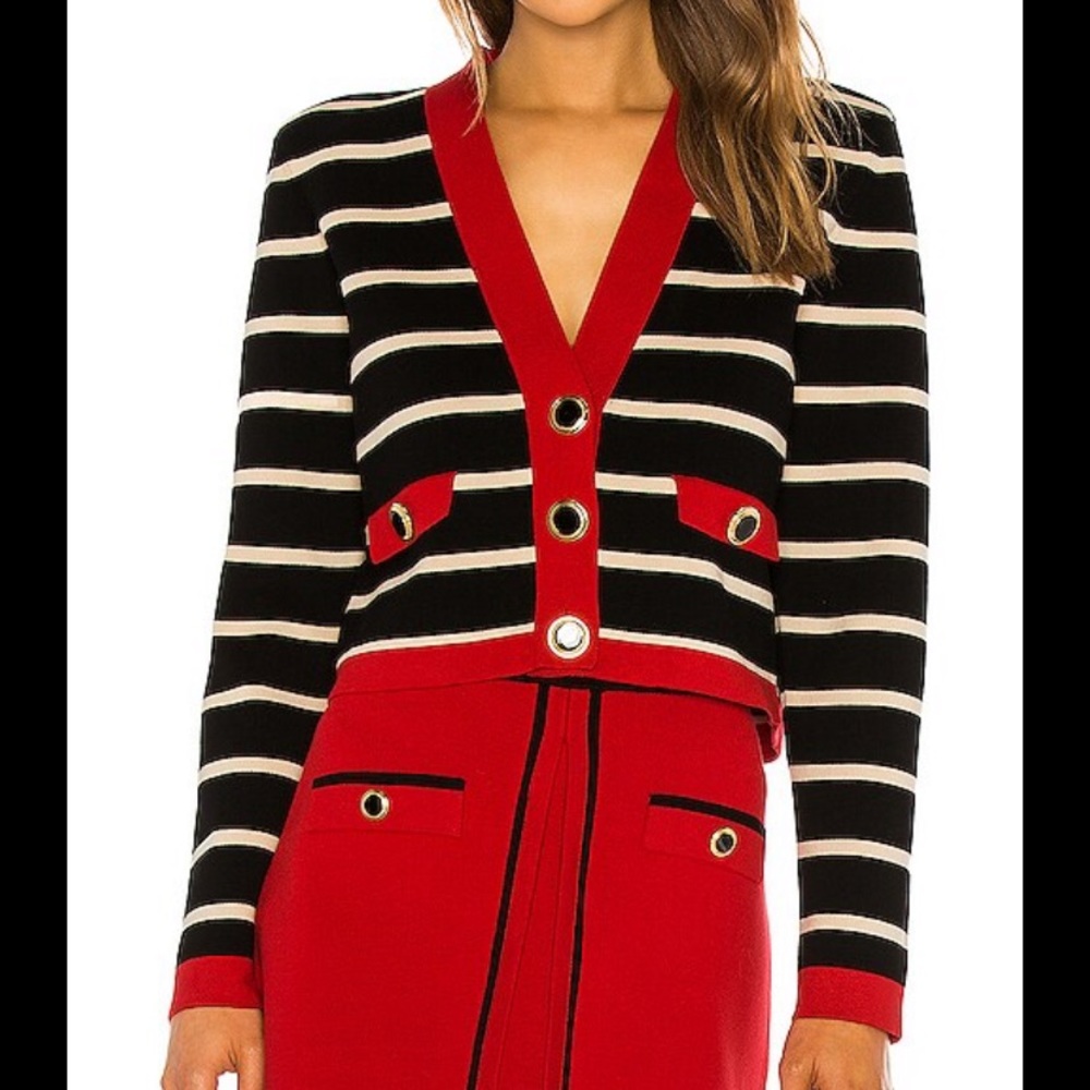 NWT Ronny Kobo Nautical Striped Cardigan Sweater